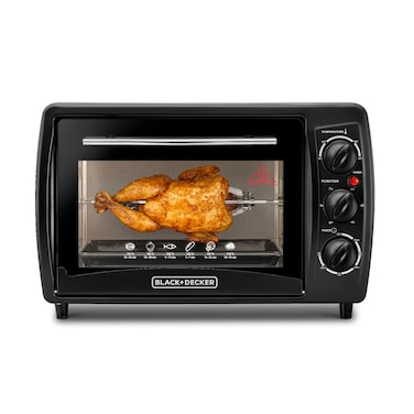 Black+Decker Toaster Oven With Double Glass And Rotisserie 19L TRO19RDG-B5 Black