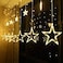 2.5M LED String Lights Fairy Five Pointed Star Shape Curtain Lights Ramadan Gift,Warm White, 220V