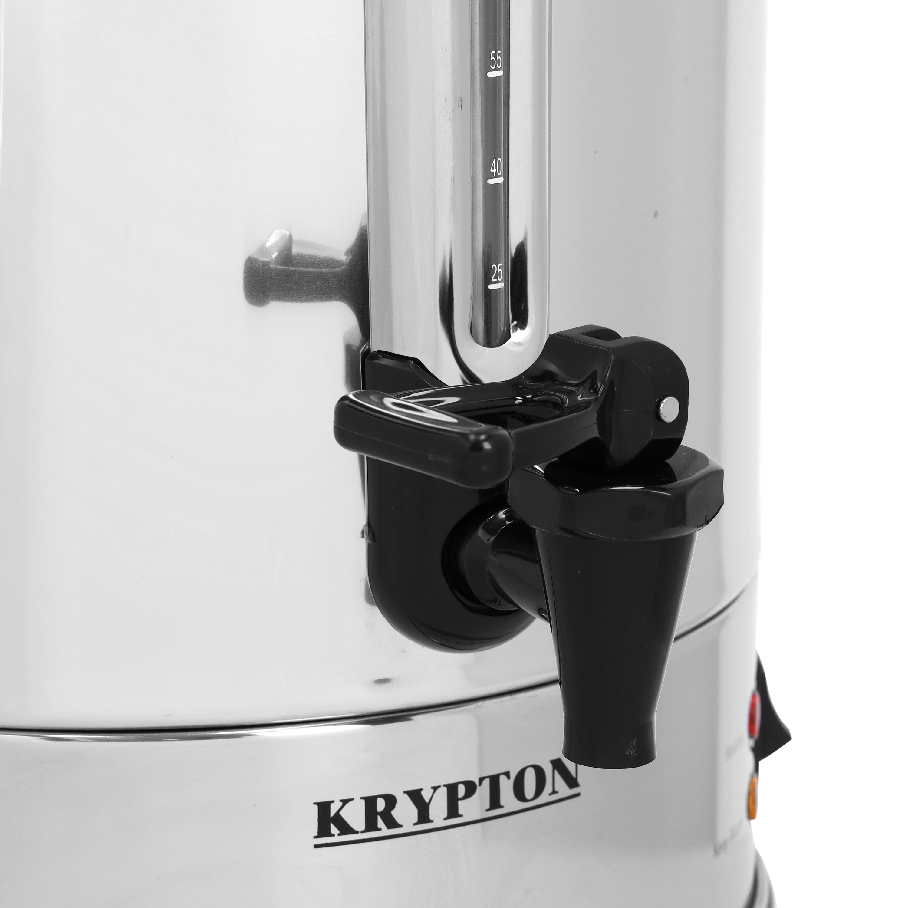 Krypton Stainless Steel Electric Kettle With 15L Capacity KNK6324, Boil Dry Protection, 1650W, Auto And Resettable Thermostat, Tap For Taking Water, For Home Or Commercial Use