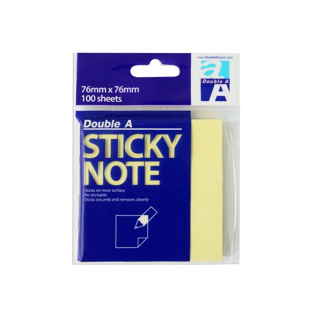 Buy Double A Sticky Note 3x3 Inch, Yellow, 100x12 Pads Online ...