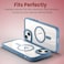 Moxedo Magnetic Protective Case 360 Protection Clear Case Hard PC with Built-in Strong Magnets Compatible with MagSafe Designed for iPhone 13 6.1 inch (Blue)