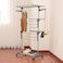 A/V Clothes Drying Rack, 3 Tier Rolling Dryer Clothes Hanger, Collapsible Garment Laundry Rack With Foldable Wings And Casters Indoor/Outdoor, Large Standing Rack Stainless Steel Hanging Rods(Gray)