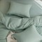 Luna Home Washable Cotton 6 Piece King Size Duvet Cover Plain Design, Plain Green Color