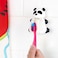 Flipper Hygienic Kids Toothbrush Holder With Suction Cups, One Touch Open &amp; Close, includes Soft Bristle Toothbrush, Made In Malaysia, Fun Animal Panda, 3Y+