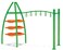 Rainbow Toys - RBWTOY. Outdoor Play Gymnastic Monkey Bar for kids activities size: 350x150x250cm.