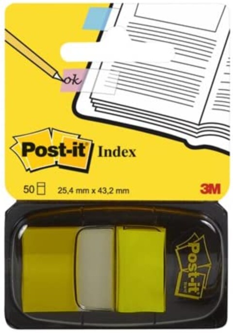 Postit Flags Yellow 1Inch Wide 50Dispenser 1DispenserPack