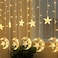 Crescent Moon Star Curtain LED Fairy Lights Ramadan D&eacute;cor 2.5M