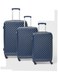 Partner 3-Piece Textured Checkered Luggage Trolley Set, Blue