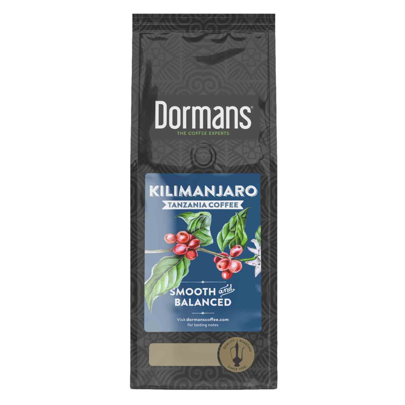 Dormans Kilimanjaro Medium Ground Dark Coffee Beans 375g
