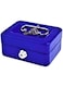 Lavish [1-Unit] Cash Box With 2Pcs Keys Size 150 X 120 X 80 mm Blue Color