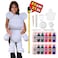 DUBAI DRIP ART XXL 53 cm POURING PAINT SET COOL BEAR MONEY SAVER FIGURE White, Black, Blue-Green, Fluorescent-Pink, Orange, Dark-Blue