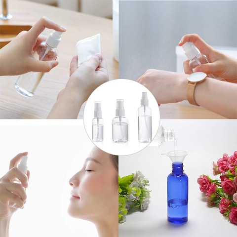 عام-4 حزمة 30ML رذاذ زجاجات الجميلة ميست شفافة فارغة من البلاستيك زجاجات قابلة لإعادة التعبئة زجاجة رذاذ عطر البخاخة الحاويات للسفر الأساسية