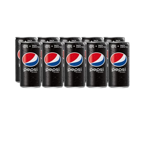 Pepsi Black Soft Drink Can 185ML X10
