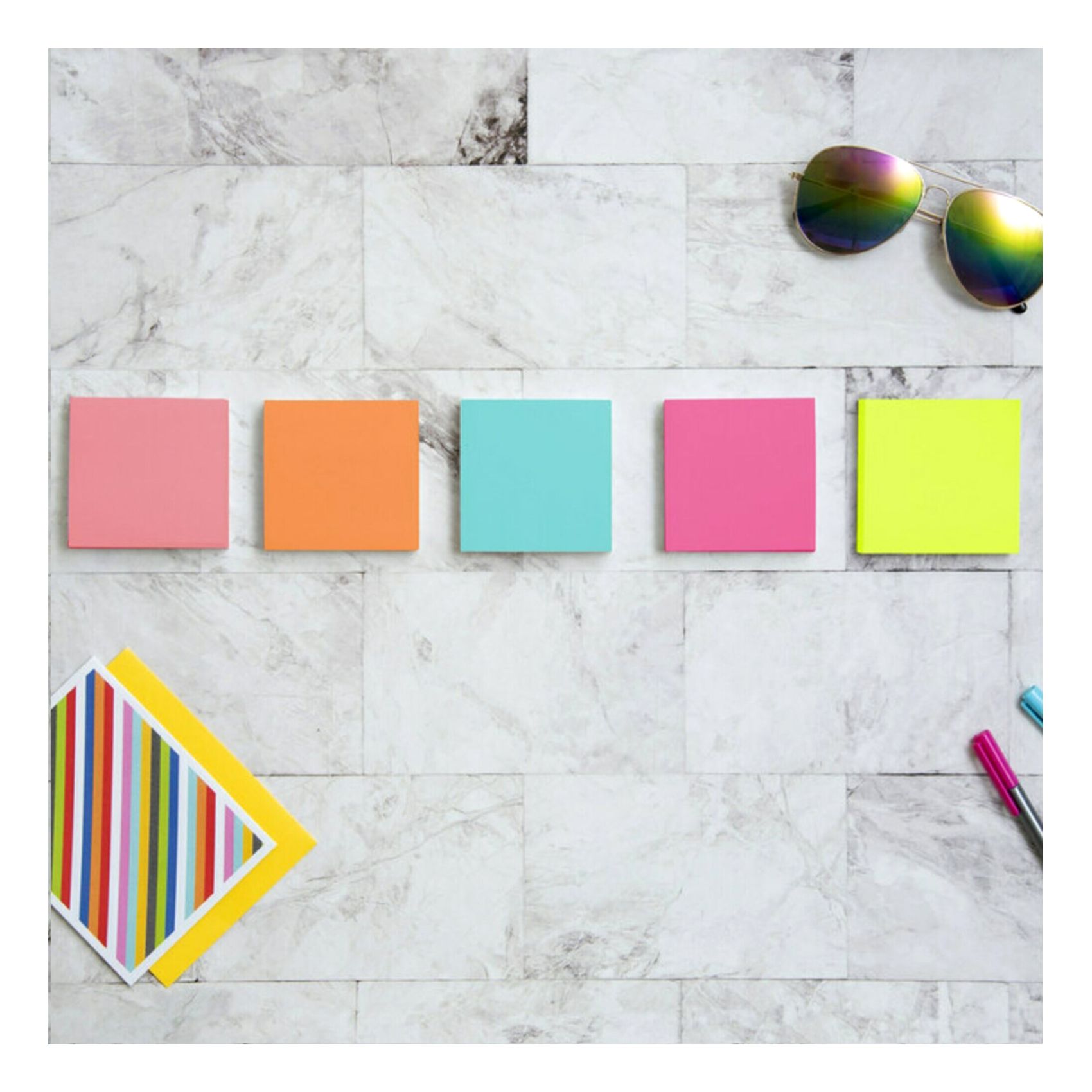 3M Post-it Notes 654-5PK Neon Colours 3x3inch 100 PCS Pack of 5