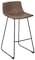 LANNY Leather Bar Stools Brown Office Cocktail High Chair Height for Pub Coffee Home Dinning Kitchen T10002 with Back and Footrest Modern