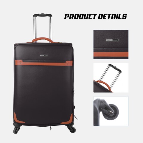 PARA JOHN 4 Pcs Travel Luggage Suitcase Trolley Set- (16'' 20'' 24'' 28'')BROWN