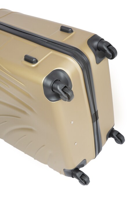 Senator Hard Case Medium Luggage Trolley Suitcase for Unisex ABS Lightweight Travel Bag with 4 Spinner Wheels KH115 Gold