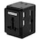 American Tourister UNI Travel Adapter 3 USB Lock Black