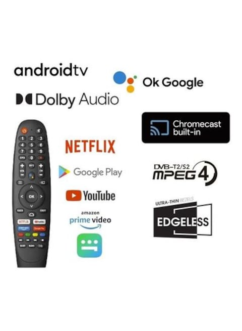 JVC 65 Inch, 4K UHD, Android Smart TV, LT-65N7125A (Edgeless, Official Google Certified)