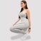 Kidwala 2 Pieces Pulse Set - High Waisted Leggings with Sports Round neck Bra Shoulder Strap Workout Gym Yoga Sleeveless Outfit for Women (Large, Grey)