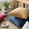 Luna Home 1 Piece 50*50cm Size, 100% Linen Cushion Cover, Solid Brown Bean