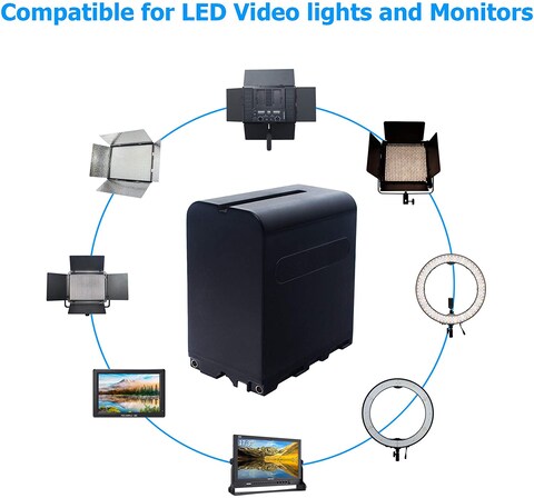 DMK Power 4Pcs Np-F970/Np-F960 Battery 10400mAh Or LED Video Light And Monitor Only. (Not For Cameras)