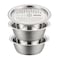 Generic-Multifunctional Thicken Stainless Steel Basin 3 in 1 Stainless Steel Grater Solid Basin Drain Basket Washing Bowl Set