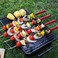 Royalford Bbq Square Skewers Set- Rf11680 Pack Of Six With Wooden Handle, Perfect For Indoor, Camping, Hiking And Other Outdoor
