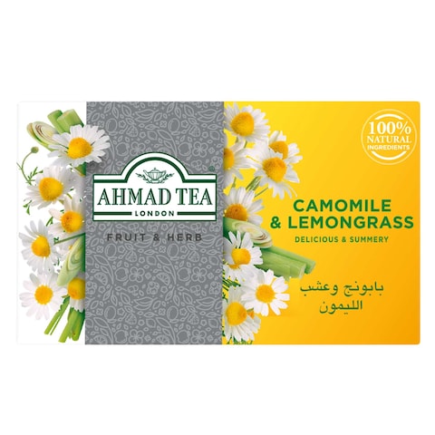 Ahmad Tea Chamomile Lemon Grass Tea 20 Foil Enveloped Tea Bags