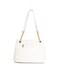 AMICA Am&eacute;lie Women Chevron Quilted Tote bag with 3 Spacious Comaprtments with Leather &amp; Chain Adjustableble Strap in White Ivory