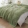 Luna Home Throw Blanket Super Soft, Green Color, Woven Style