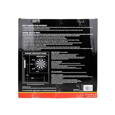 Supreme Sports Flocked Dartboard with Darts Multicolour 18inch 7 PCS
