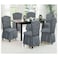 6-Piece Woven Jacquard Stretch Fit Dining Chair Covers Set Grey