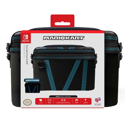 PDP Pull And Go Mario Kart Drift Overnight Glow In The Dark Case For Nintendo Switch Black