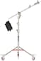 COOPIC Stainless Steel Heavy Duty Light Stand PRO with Casters Wheels Maximum Height 450cm with 210cm Cross-Bar and Sandbag for Photography Studio Reflector, Moonlight and Other Equipment's