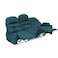 In House Velvet Triple Cinematic Recliner Chair With Cups Holder - Dark Turquoise - NZ80