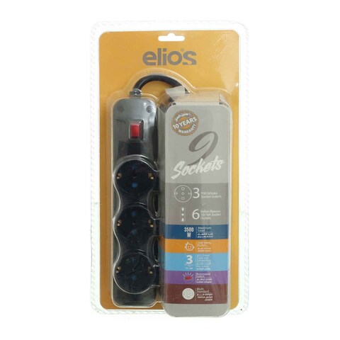 Elios Compact Multi Sockets - 9 Outlets - Black