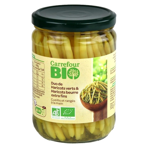 Carrefour Bio Duo Of Green Beans And Extra Fine Butter Beans 530g