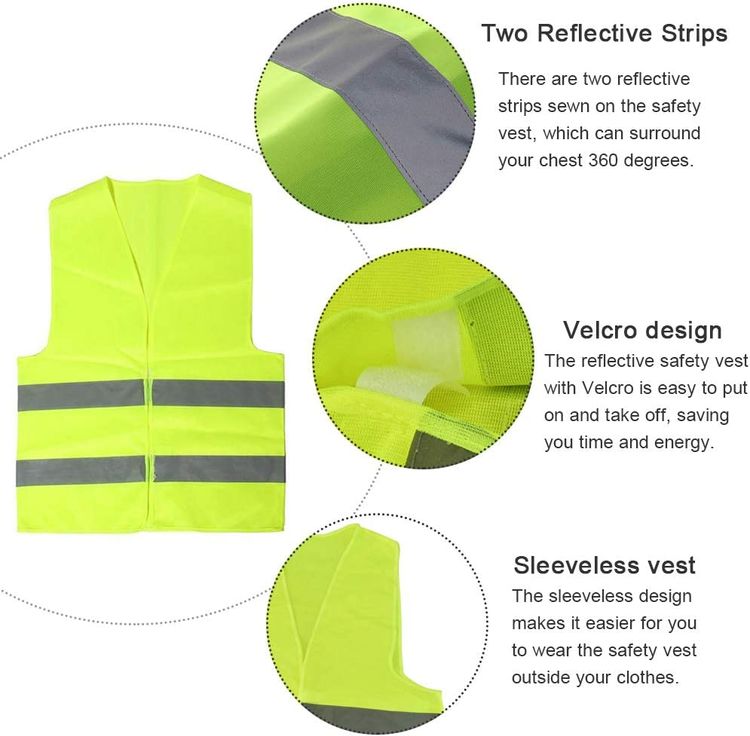 High Visibility Reflective Safety Vest Jacket High Quality - XL (Green)