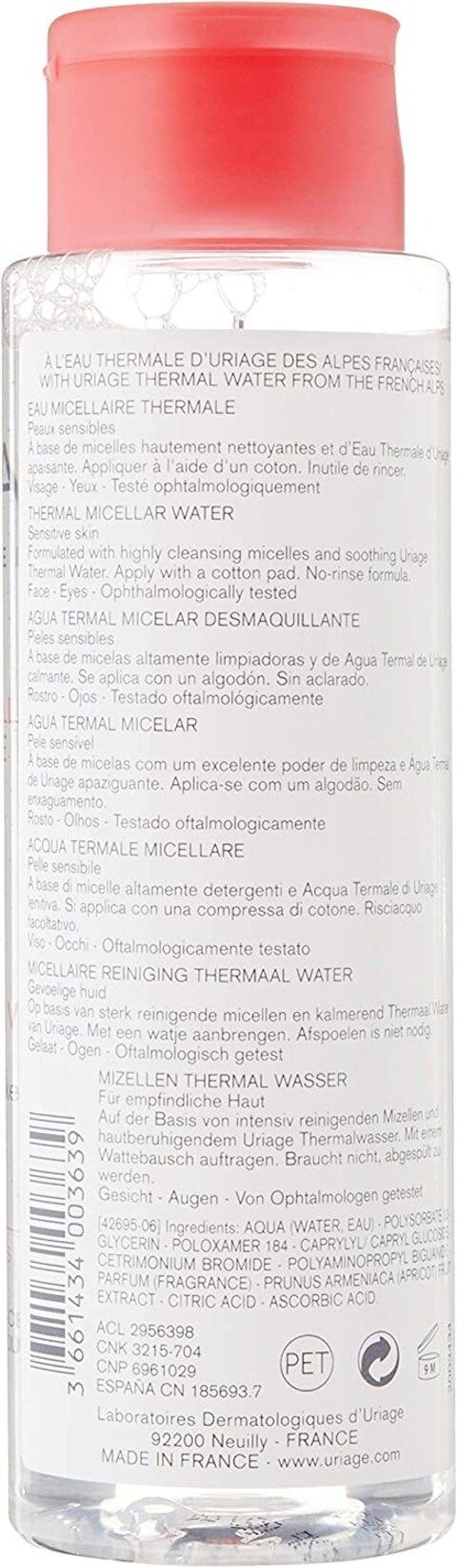 Uriage Thermal Micellar Water, Sensitive Skin For Unisex 8.4 OZ Cleanser