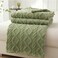 Luna Home Throw Blanket Super Soft, Green Color, Woven Style