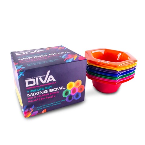 Diva Rainbow Tint Bowl Set, 1X7 Assorted Color