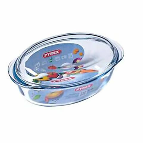 Pyrex Essentials Glass High Resistance Oval Casserole - 3 Liters- Clear