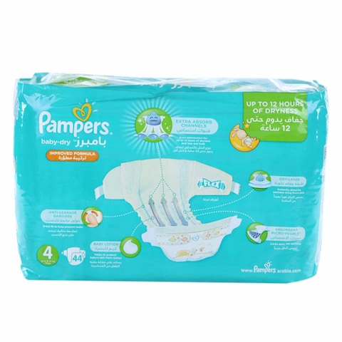 Pampers Active Baby Dry Diapers Value Pack Size 4 44 Count 8-14 KG