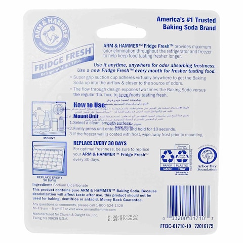 Arm &amp; Hammer Fridge Fresh Refrigerator Air Filter White