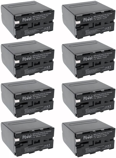 DMK Power NP-F970 (9800mAh) 8 packs batteries for LED Video Light and Monitor only (Not for Cameras)