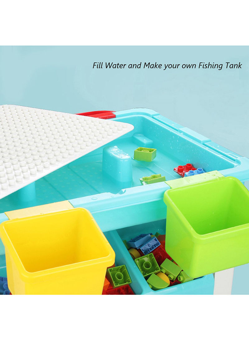 Little Story 3In1 Activity And Block Table, Toys Table, 69 Blocks Lego Compatible, Study Table, Water Play Table, Sand Table, Multipurpose Table, Boys, Sensory Play, Homeschooling, 69 Blocks