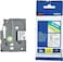 Brother PTouch 6mm Laminated Tape  Black on White TZe211