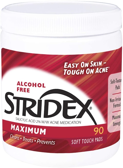 Stridex Single-Step Acne Control, Maximum, Alcohol Free, 90 Soft Touch Pads