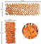 YATA Bamboo Wood Fence with Artificial Orange Maple Leaves  - 2 Pcs